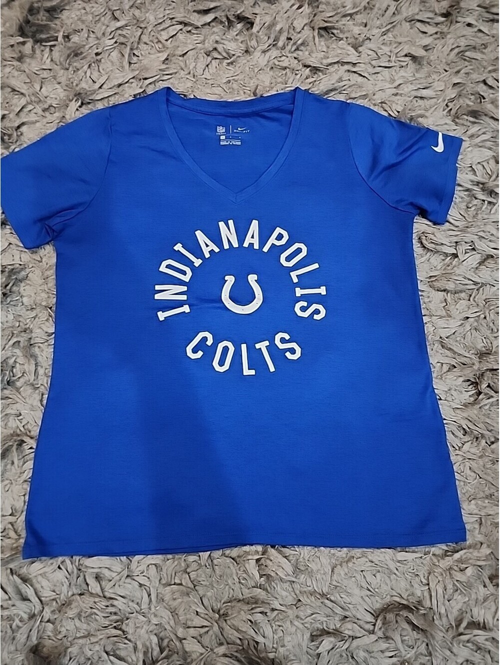 New NWT Indianapolis Colts Nike Dri-Fit Touch Logo Women's Size Large Shirt